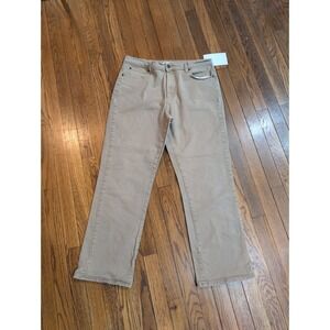 Lee Relaxed Fit At the Waist Khaki Tan Denim Jeans Stretch Womens 14 35.5x29.5